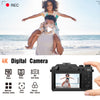 Vlogging Camera for YouTube, 4K Resolution, Dual Lenses, 56MP Photos, 18X Digital Zoom, 3